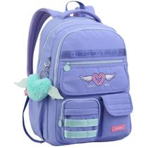 Mochila de Costas Juvenil Feminina Material Escolar Resistente Design Colorido Compartimentos Bolsos Espaçosos Mochila de Costas Juvenil Feminina Material Escolar Resistente Design Colorido Compartimentos Bolsos Espaçosos