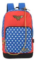 Mochila De Costas Juvenil Mulher Maravilha Wonder Woman Azul