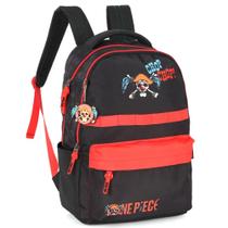 Mochila de Costas Juvenil One Piece Vermelho Luxcel MS49431