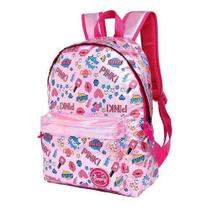 Mochila De Costas Juvenil Rosa Metalizada Emoji Fuseco