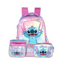 Mochila de Costas Lancheira Estojo Box Stitch Holográfico Mochila de Costas Lancheira Estojo Box Stitch Holográfico