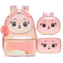 Mochila De Costas + Lancheira + Estojo Raposa Pack Me Fox