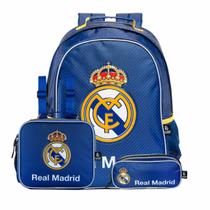 Mochila de Costas Lancheira Térmica Estojo Duplo Real Madrid