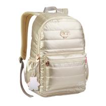 Mochila De Costas Lorena Queiroz Metalizada Color Up Escolar Cor:Dourado Mochila De Costas Lorena Queiroz Metalizada Color Up Escolar Cor:Dourado