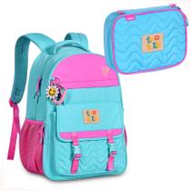 Mochila De Costas Luluca Lulike Escolar Feminina Com Estojo