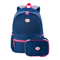 Mochila De Costas Mesh Escolar + Estojo 100 Lápis Juvenil