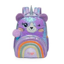 Mochila de Costas Pacific Pack Me Sweet Leopard Roxo