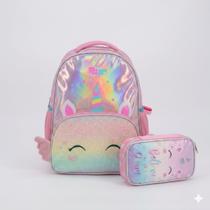 Mochila de Costas Pack Me Magic Dreams e Estojo Box Escolar