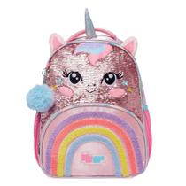 Mochila De Costas Pack Me Unicornio Brilhosa Com Orelha Rosa