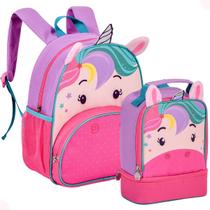 Mochila de Costas Passeio c/ Lancheira Térmica Unicórnio Mochila de Costas Passeio c/ Lancheira Térmica Unicórnio