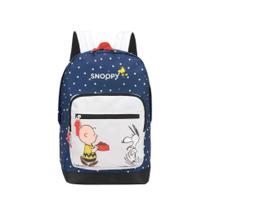 Mochila de Costas Peanuts Snoopy Charlie Brown Azul Original