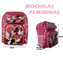 Mochila de Costas Personagens Infantil Menina Menino TAM G Bolsos