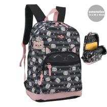 Mochila De Costas Preta Gatinha Luxcel Ms46474Yn