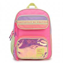 Mochila De Costas Puket Média Menina Color Block Rosa 2027 Mochila De Costas Puket Média Menina Color Block Rosa 2027