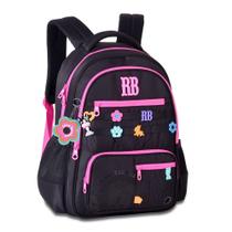 Mochila de Costas Rebeca Bonbon Flower Power - Preto - Clio Style