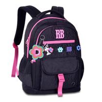 Mochila de Costas Rebecca Bonbon Flower Power RB26235 Grande Juvenil Soft 2026 Cor:Preto Mochila de Costas Rebecca Bonbon Flower Power RB26235 Grande Juvenil Soft 2026 Cor:Preto