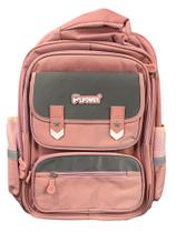 Mochila de costas resistente impermeável rosa com cinza