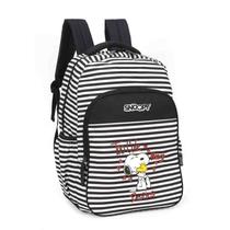 Mochila de Costas Snoopy Listra Preta Original