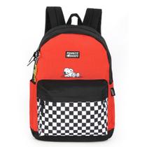 Mochila De Costas Snoopy Vermelho Com Xadrez Luxcel