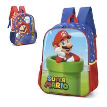 Mochila de Costas Super Mario Bros Alças Acolchoadas Infantil Escolar