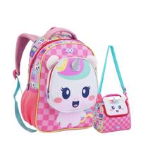Mochila De Costas Unicórnio Lancheira Térmica Infantil