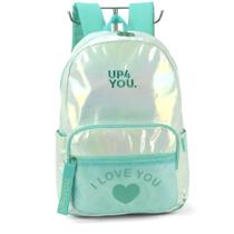 Mochila De Costas Verde Cintilante I Love You Luxcel Mochila De Costas Verde Cintilante I Love You Luxcel