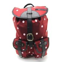 Mochila De Costas Vinho Dermiwil Bolinhas Mochila De Costas Vinho Dermiwil Bolinhas