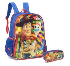 Mochila de Costas Woody Toy Story e Estojo Infantil Escolar