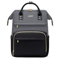 Mochila de couro LOVEVOOK para mulheres, laptop de 17 polegadas, cinza esfumaçado Mochila de couro LOVEVOOK para mulheres, laptop de 17 polegadas, cinza esfumaçado