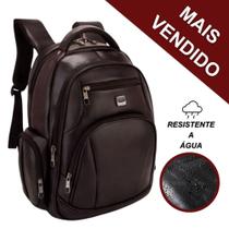Mochila De Couro Masculina Grande Semi Impermeável Trabalho