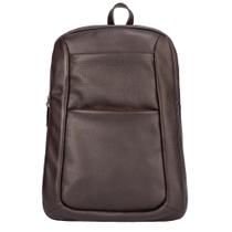 Mochila de couro masculina Slim café