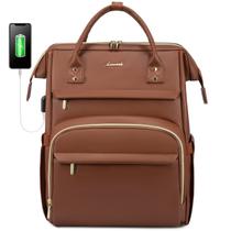 Mochila de couro para laptop LOVEVOOK para mulheres de 17 polegadas com porta USB Mochila de couro para laptop LOVEVOOK para mulheres de 17 polegadas com porta USB