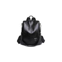 Mochila de couro PU macio para mulheres, preta escolar, 0,61 kg