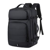 Mochila de couro PU para laptop impermeável Masculina preta de 16 polegadas Mochila de couro PU para laptop impermeável Masculina preta de 16 polegadas