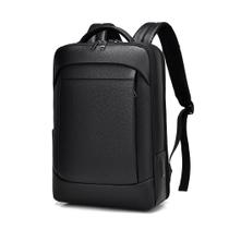 Mochila de couro PU para laptop Masculina preta 28x13x42cm Mochila de couro PU para laptop Masculina preta 28x13x42cm