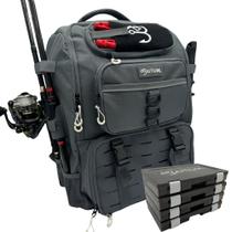 Mochila de equipamento de pesca Baitium 40L com suportes de haste e refrigerador Mochila de equipamento de pesca Baitium 40L com suportes de haste e refrigerador