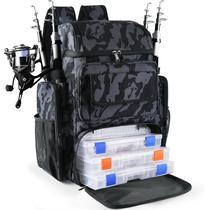 Mochila de equipamento de pesca YOLIBON 45L com suportes de varas e refrigerador