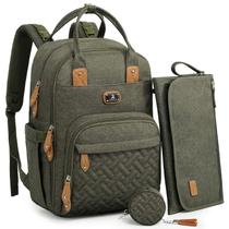 Mochila de fraldas Dikaslon, grande, unissex, verde militar