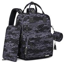 Mochila de fraldas pequena 4 em 1, camuflagem impermeável