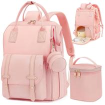 Mochila de Fraldas ROSEGIN com Porta-Mamadeira - Rosa