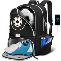 Mochila de futebol YOREPEK de grande capacidade para meninos com porta USB