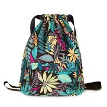 Mochila de ginástica com cordão XMRSOY Bolsa de cordão resistente à água Bolsa de nylon Cinch Sport Bag Leaf Sackpack