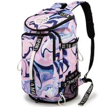 Mochila de ginástica SDTAME com compartimento para sapatos roxa