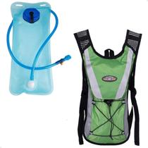 Mochila de Hidratação com Bolsa Reservatório Água 2L Camelback Camelbag Ciclismo Bike Bicicleta Motocross Trilha Verde