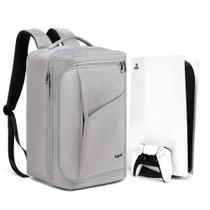 Mochila de jogos Ezgnuk para console PS5 com capa protetora cinza