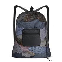 Mochila de lavanderia Otraki Mesh 60x80cm com alças pretas