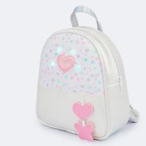 Mochila de Led Infantil Pampili Iluminar Prata Holográfica