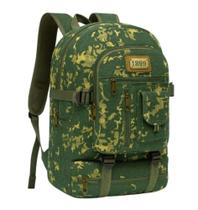 Mochila de lona camuflada para trabalho e faculdade 30L verde