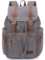 Mochila de Lona con Detalles en Cuero Vintage Bluboon 45x45x17 cm