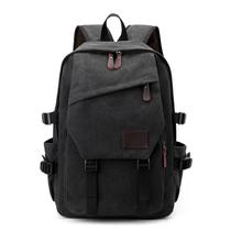 Mochila de lona para laptop para homens de grande capacidade preta de 16 polegadas